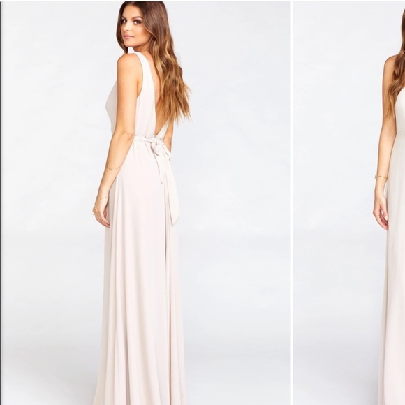 Show Me Your MuMu Jenn Maxi Dress Show Me the Ring Crisp XS NWT Bridesmaid Gown - Picture 4 of 11